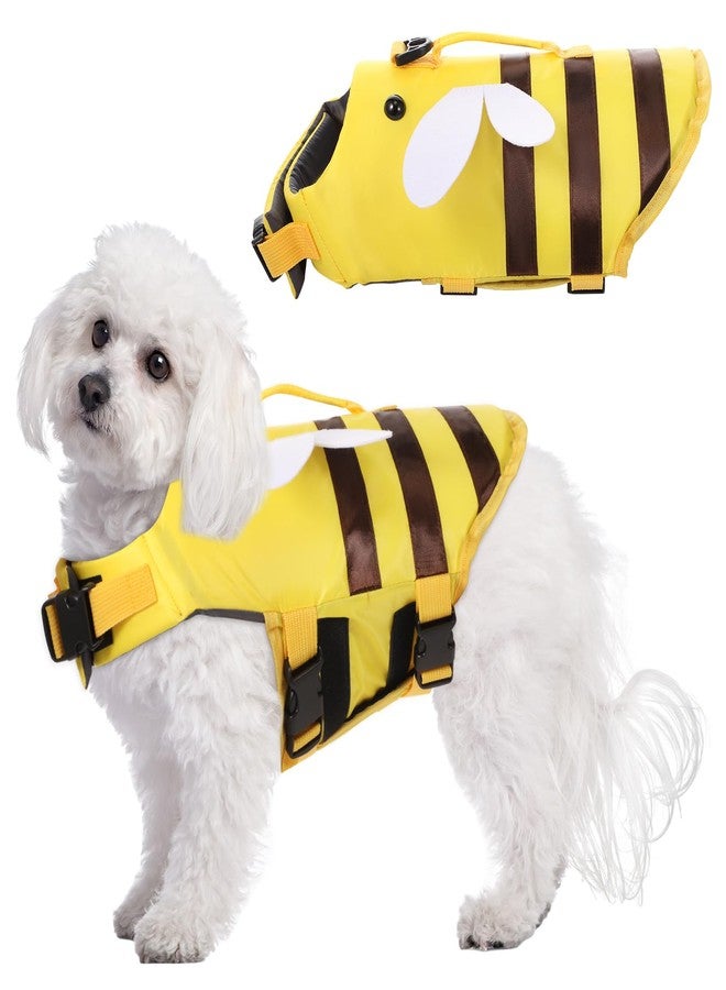Relaxweex Dog Life Jacket Dog Life Vest for Swimming Boating Cute Bee Design with Rescue Handle Adjustable High Flotation Pet Lifesaver Swimsuit for Small Medium Large Puppy Water Safety(Medium) - Image 1
